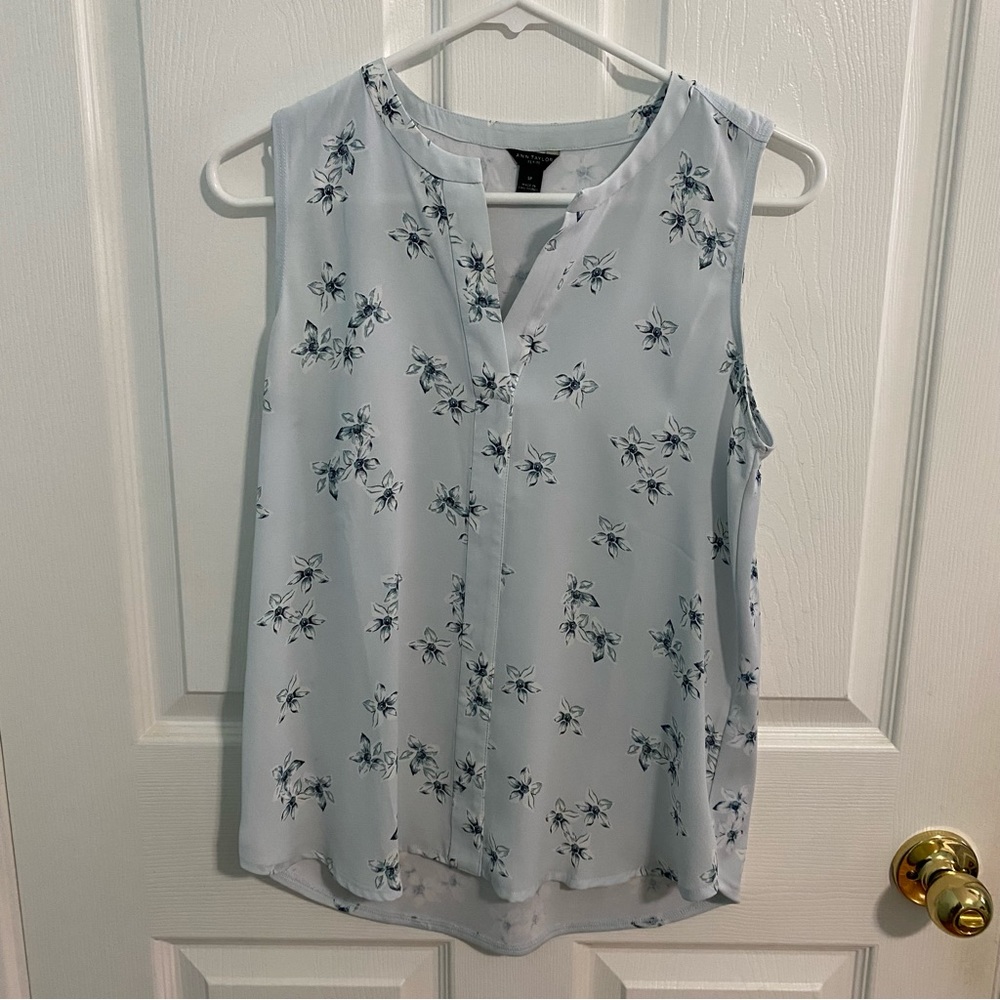 Ann Taylor - Blue Floral Blouse
